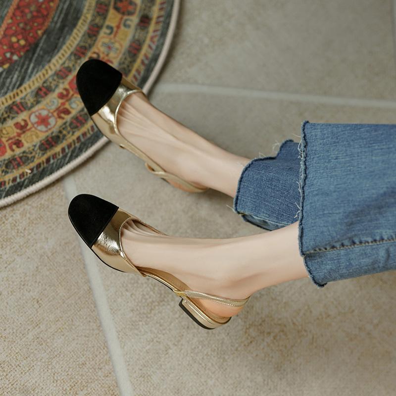 Baotou Roman sandals women's flat and versatile 2025 new summer small fragrant color matching British style women's sandals