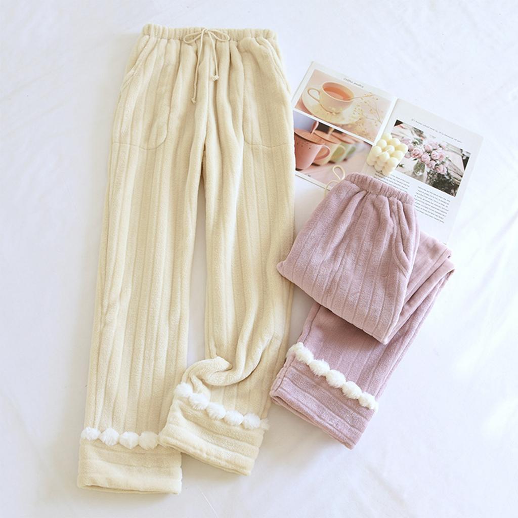 Women's Fashion Fleece Line Thickened Long Pajama Pants