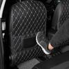 Universal PU Leather Car Anti-Kick Mats Auto Seat Back Protector Cover For Seat Back Organizer Anti-Dirty Pad Car Accessories