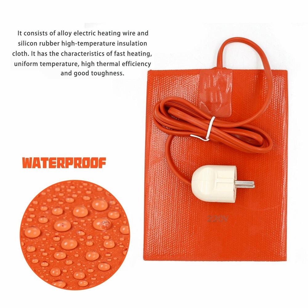 Engine Oil Heater Silicone Heating Blocking Pad Water Oil Warmer Waste Oil Pan Heater Pad For Car 9*13cm