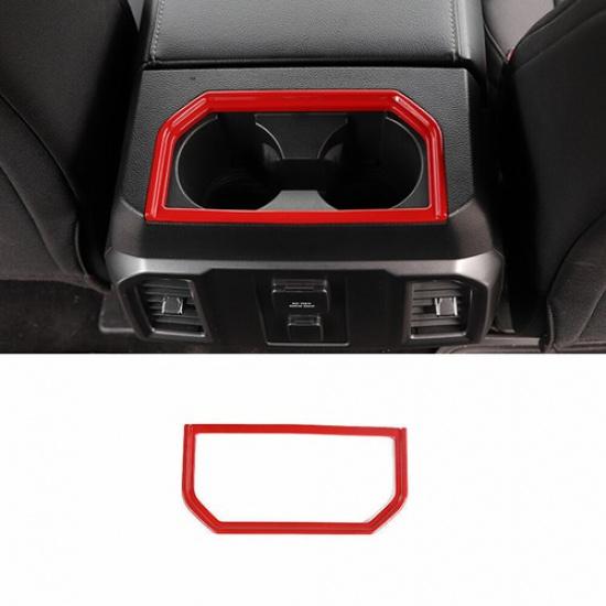 Rear Seat Armrest Water Cup Panel 1* For Ford F150 F-150 2015-19- Bright Red