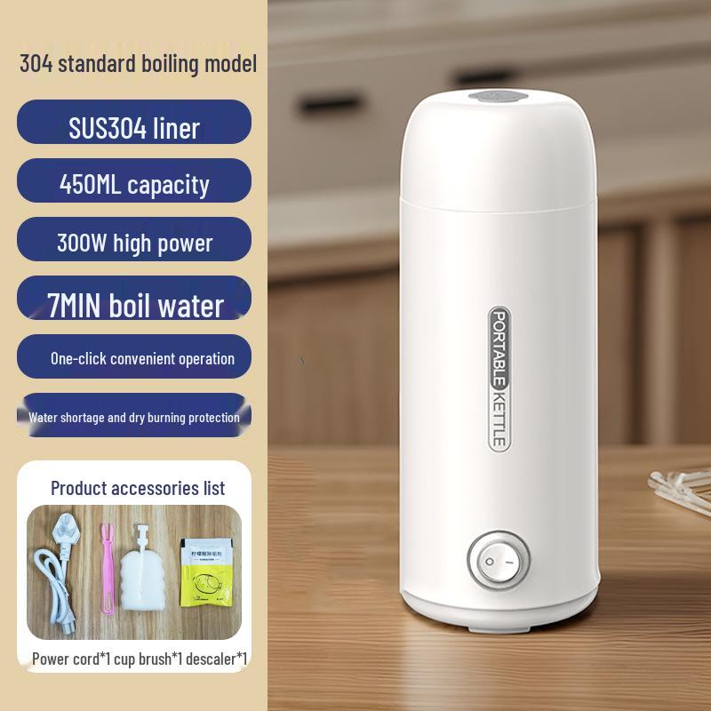 Tragbarer Edelstahl Schnellkoch-Reisewasserkocher mit Trockengehschutz