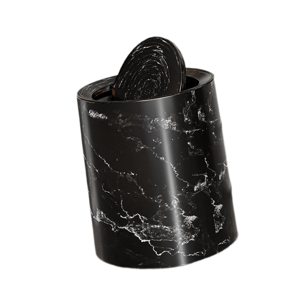 Trash Can Chinese Style Swing Lid Wastebasket for Toilet Office Laundry Room