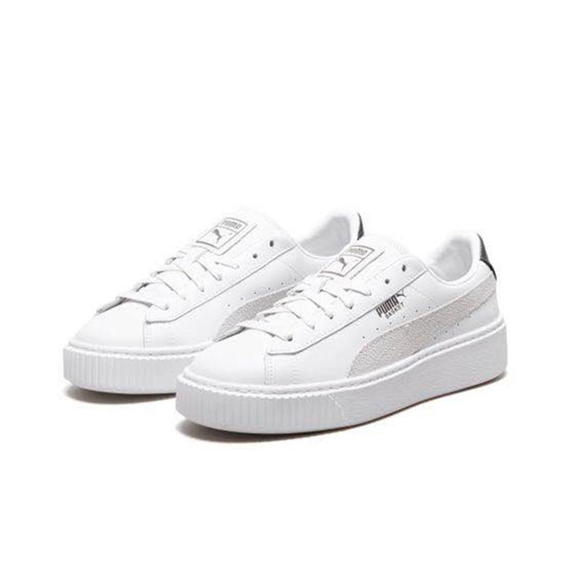 Puma Basket Platform Low Top Freizeitsneakers Unisex-Sneakers Weiß 367850-01