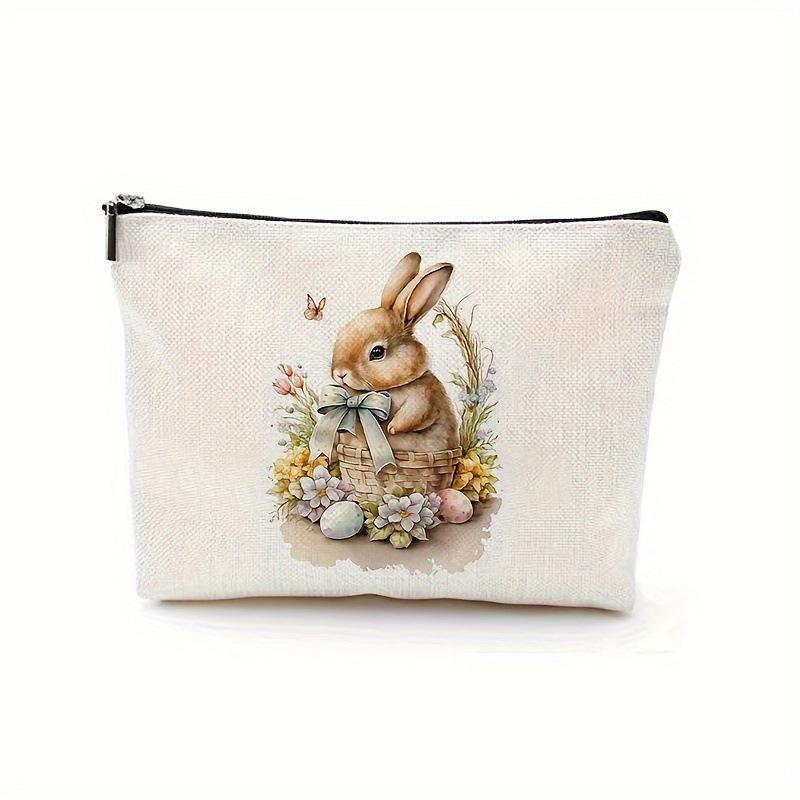 Easter, Rabbit Pattern, Carry on Luggage Bag, Zippered Storage Bag, Cosmetic Storage Bag, Makeup Bag
