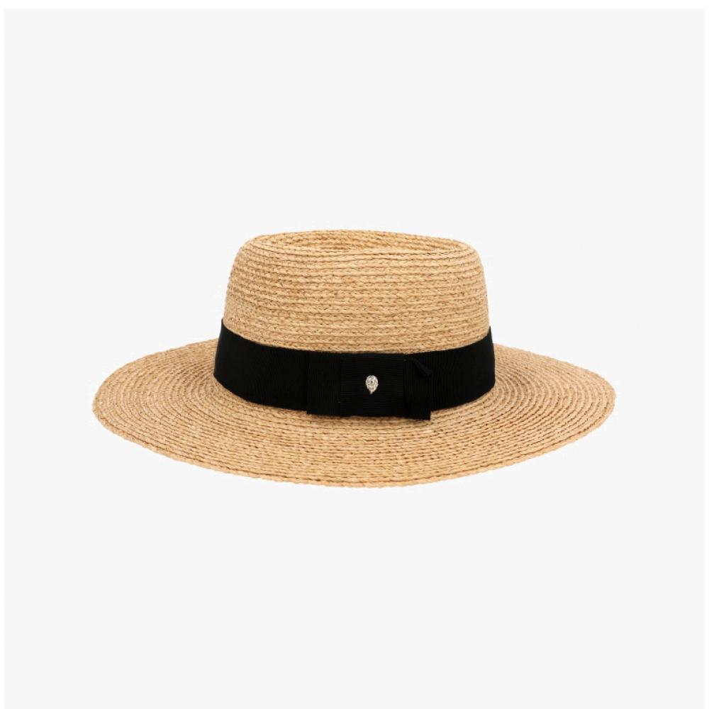 Helen Kaminski Zenna Natural Black Fedora Bucket Hat Hat51932
