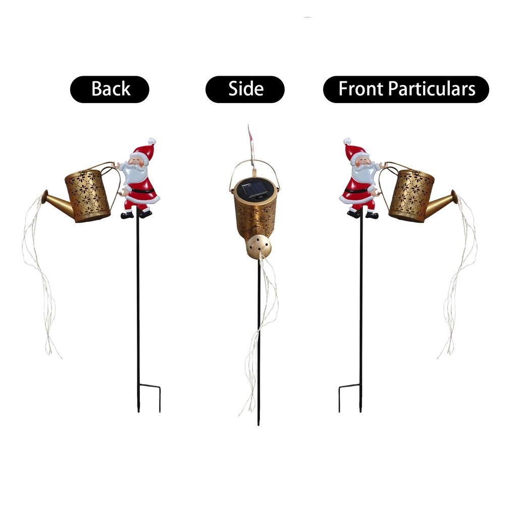 Weihnachtsmann Licht Magische Weihnachtsgießkanne mit Solar-LED-Lichtern für Feiertagsdekoration