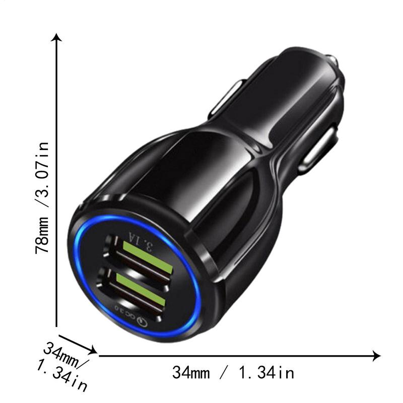 QC3.0 Fast Charging 3.1A Dual USB Car Charger Cigaretted Lighters Power Adapter for mobile phone computer camera