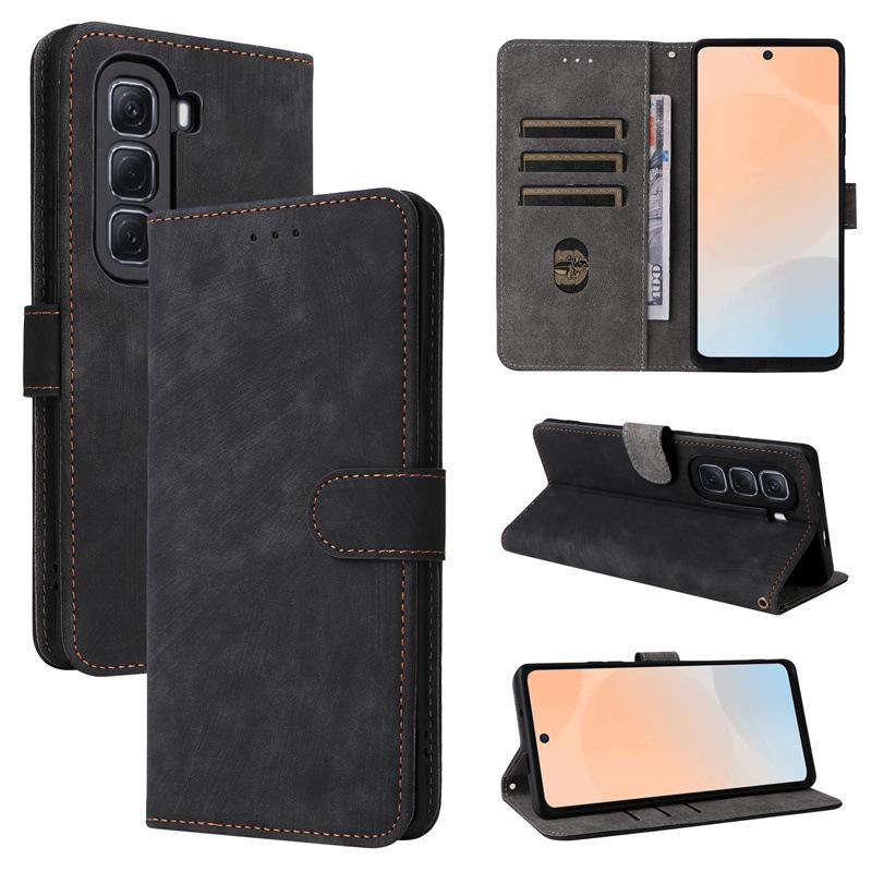 

Флип-чехол для Infinix Hot 50 Pro 4G / Hot 50 Pro Plus 4G PU кожаный чехол для телефона полная защита корпуса [блокировка RFID] защитный чехол for Infinix Hot 50 Pro 4G чёрный