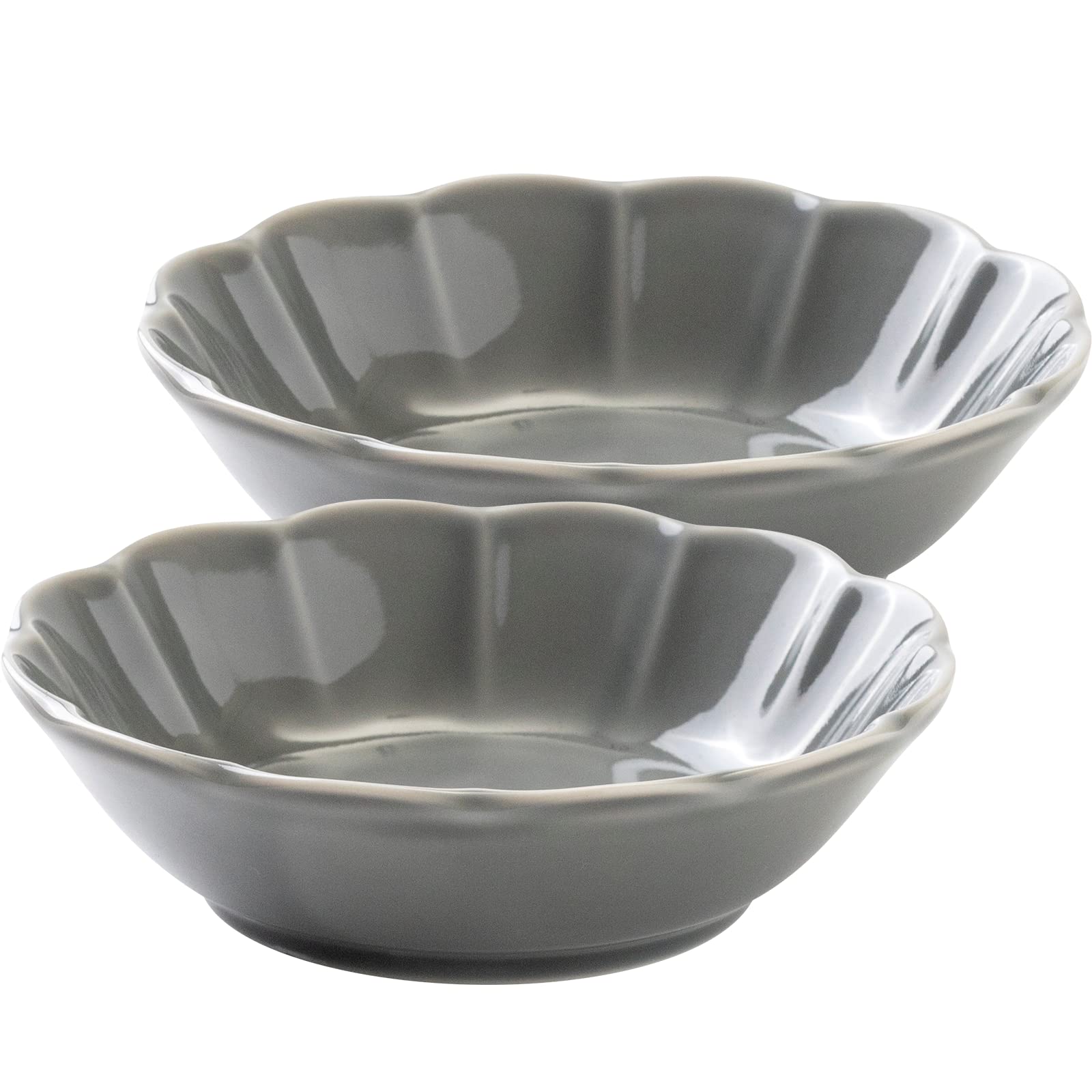 

Minoru Pottery Mino Ware Itsuka 130 Bowls, Gray, Set of 2
