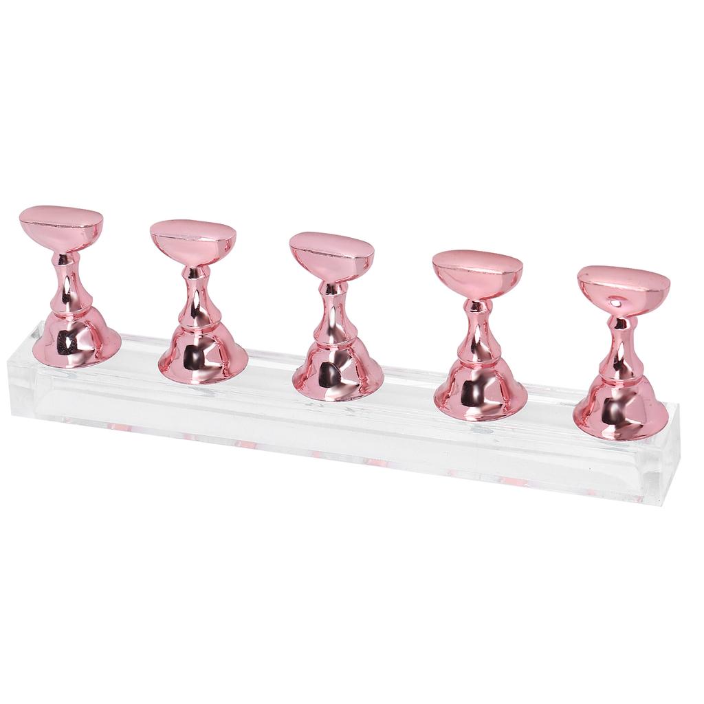 Nail Art Display Practice Stand Magnetic Nail Fingernail Tip Holder Manicure Set ToolRose Pink