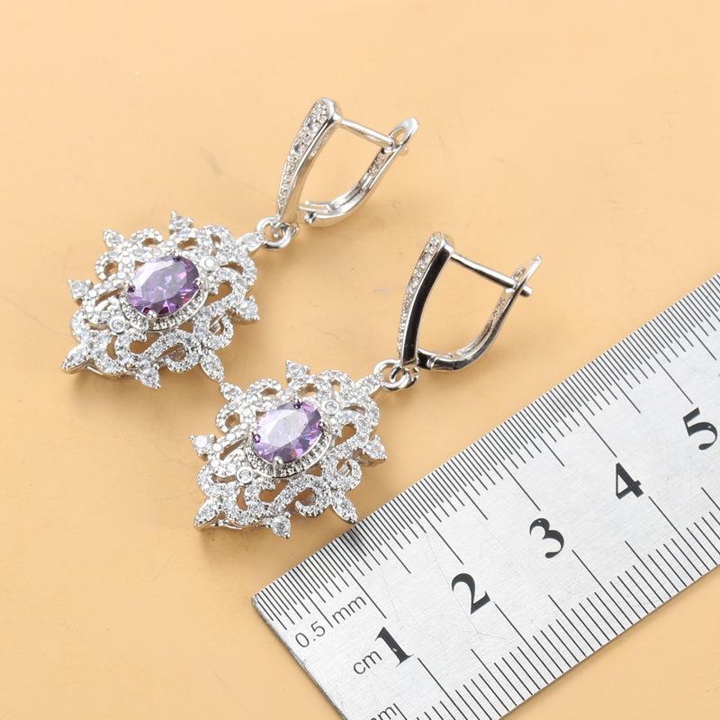 Gem Set Jewelry Pendant Earrings Necklace Ring Lady Set