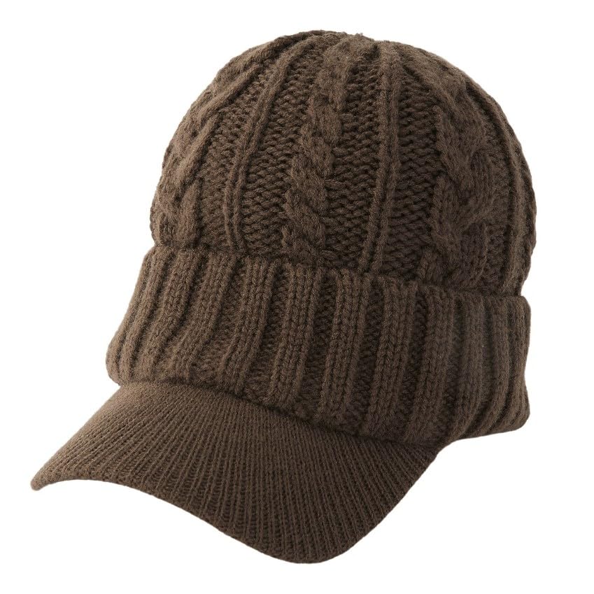 [X-girl] KNIT CASQUETTE Cap for Women, BROWN