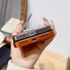 Plating Fold Glass Camera Stand Holder Clear Phone Case For iPhone 17 16 Pro Max 17 Air 16 Pro Ultra Thin Transparent Shockproof PC Cover