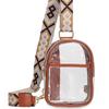 Clear Crossbody Purse Bag with Adjustable Shoulder Strap Zipper Closure Waterproof Phone Glasses Bag for Women