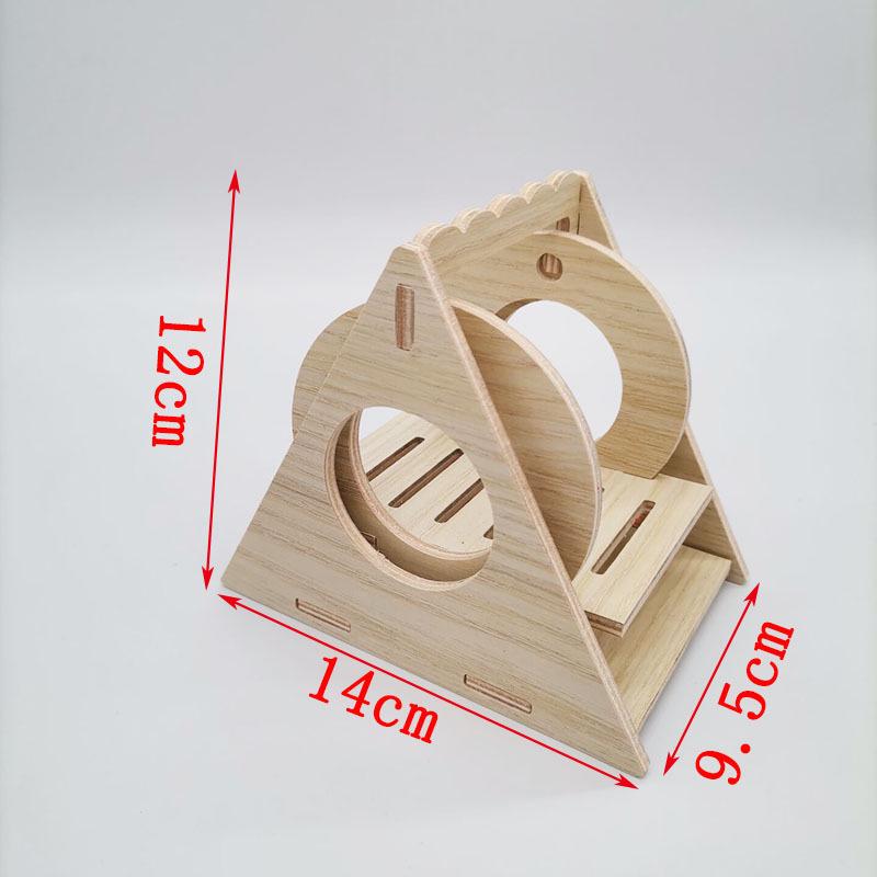 Solid Wood Double-Layer Hamster House with Swing & Seesaw