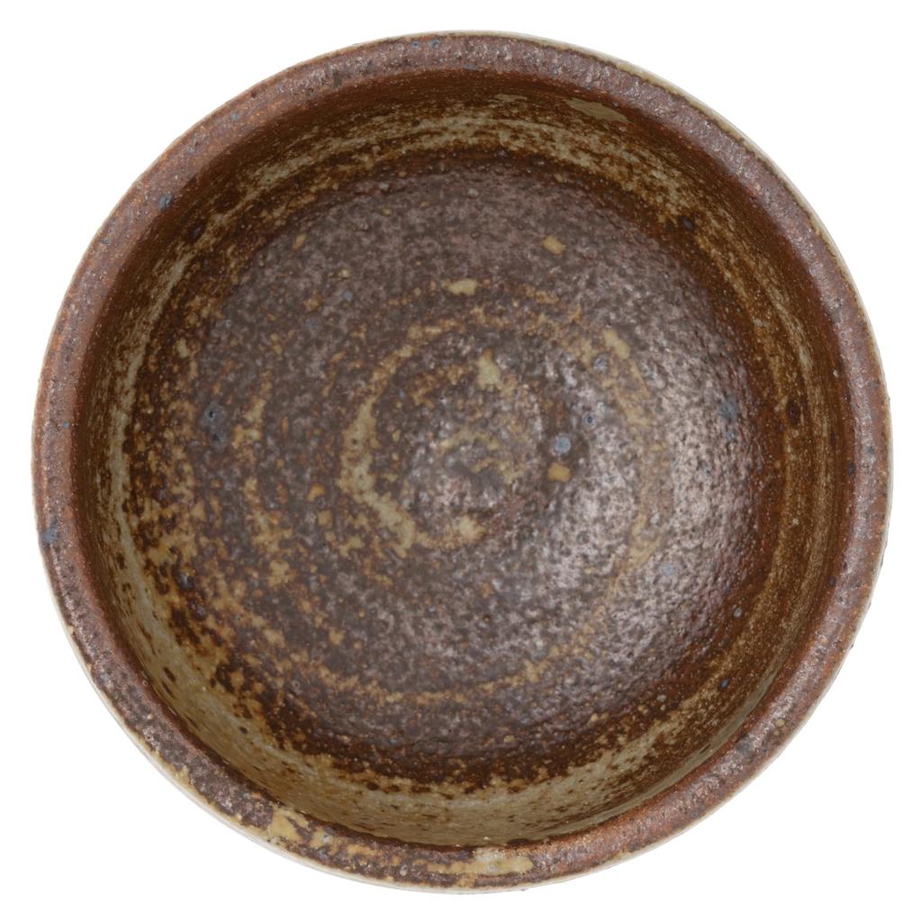 Marui Seito Shigaraki Ware Hechimon Sake Cup, Approximately 6cm Diameter, Gray Circle Pattern, Brown, MR-3-4301