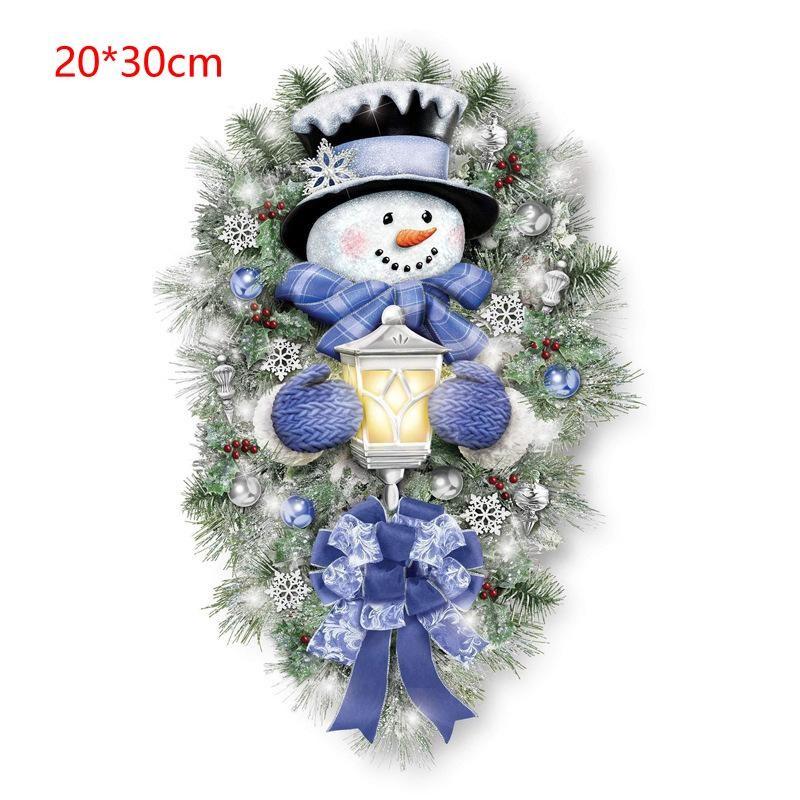 

Новогодние рождественские украшения, наклейки для дома, на открытом воздухе, окно, снеговик, венок, Рождественский Новый год, двери, стены, вечерние декорации, наклейки 45cmx60cm