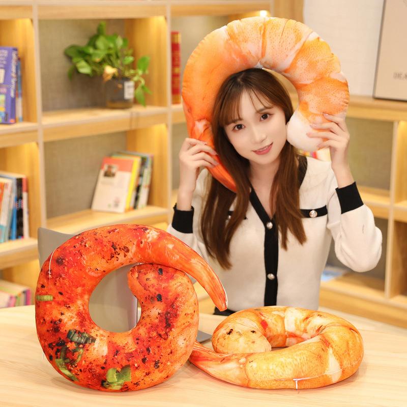 Creative Big Shrimp Throw Pillow Plush Toy Fried Shrimp Doll Girl Bed Sleeping Rag Doll Birthday Gift
