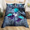 Deep Ocean Duvet CoverSeawater Bright Moon At Sea Starry Night Sky Galaxy Summer Hawaiian Holiday Comforter CoverBedding Set