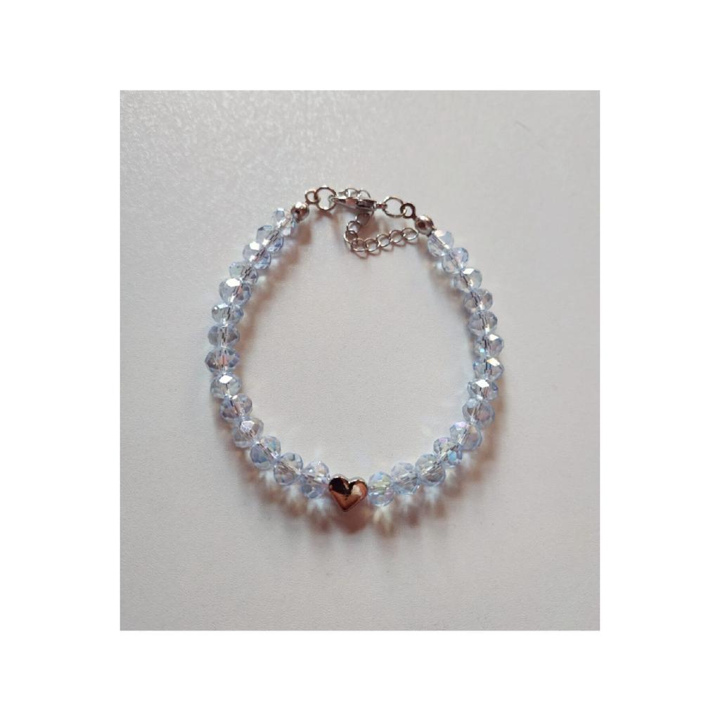 Rosa Armband mit Kristallperlen