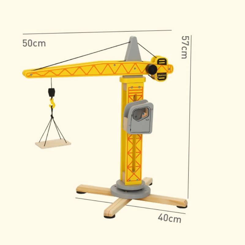 Childrens Wooden Construction Crane Toy For Play And Brain Development Model
