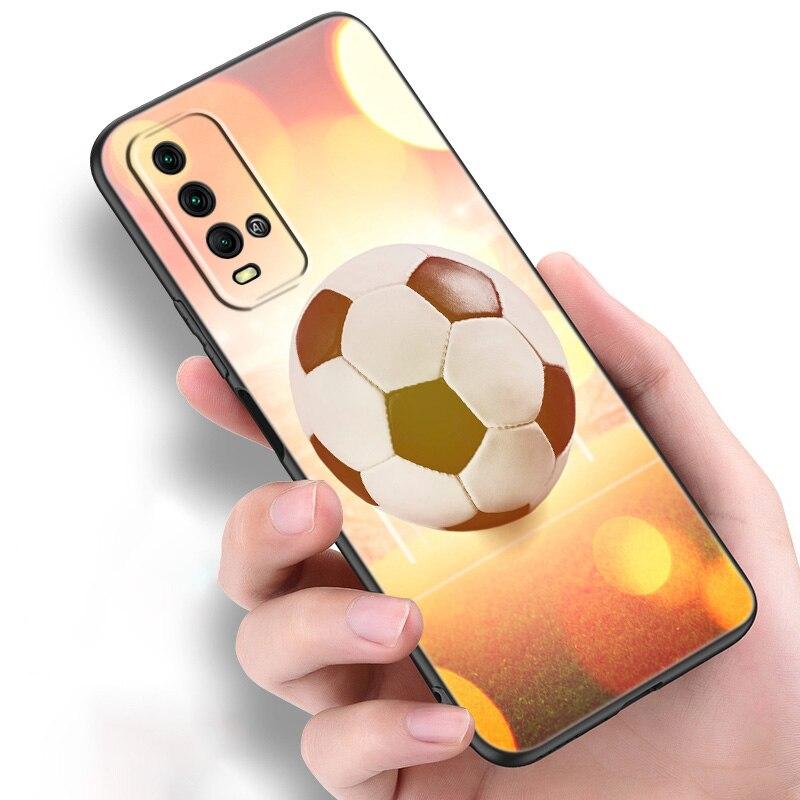 Ogień Piłka nożna Piłka nożna Silikonowe etui na telefon do Xiaomi Redmi Note 11 10 9 8 Pro 11T 10T 10S 9S 8T 9 9A 9C 9T Czarne etui Coque