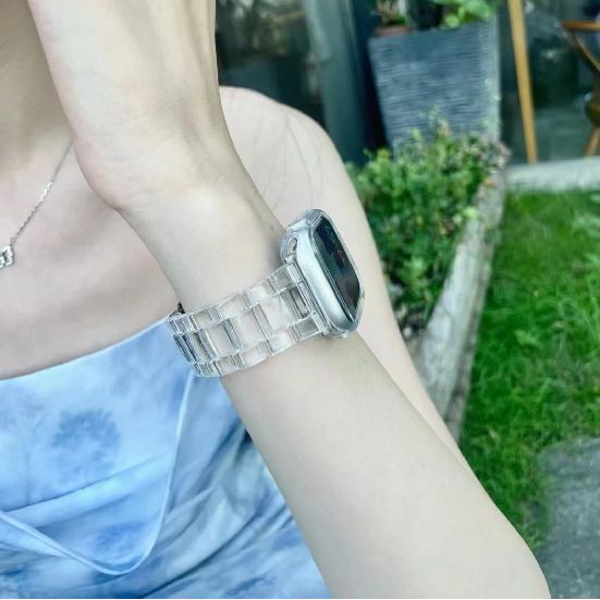 Transparent loop link For Apple Watch band women Series Ultra 10/9/8/7/6 38mm 40mm 41mm 42mm 44mm 45mm 46mm Strap