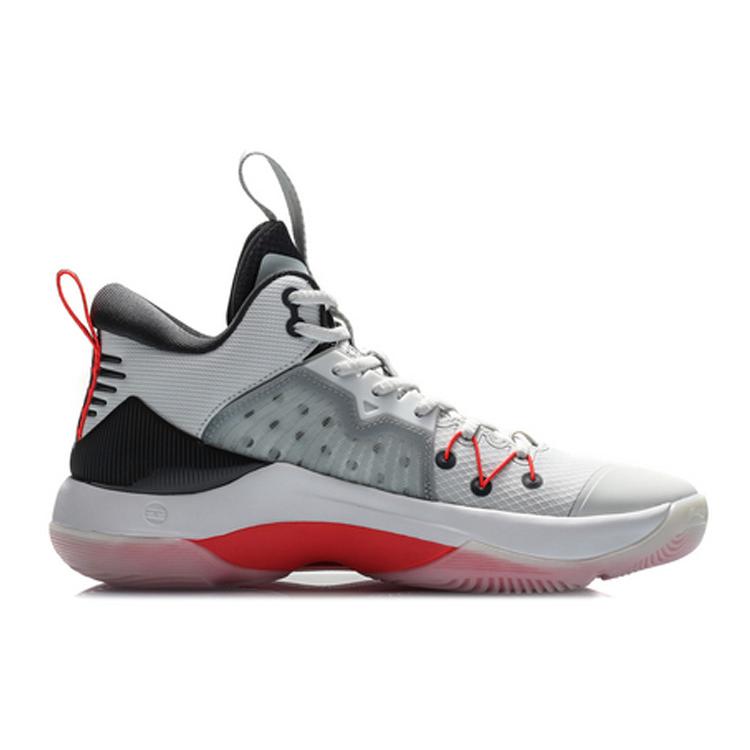 Li Ning Liren 1 Cushioning Slip Resistant Abrasion Resistant Mid Top Basketball Shoes Men's White ABAQ059-3