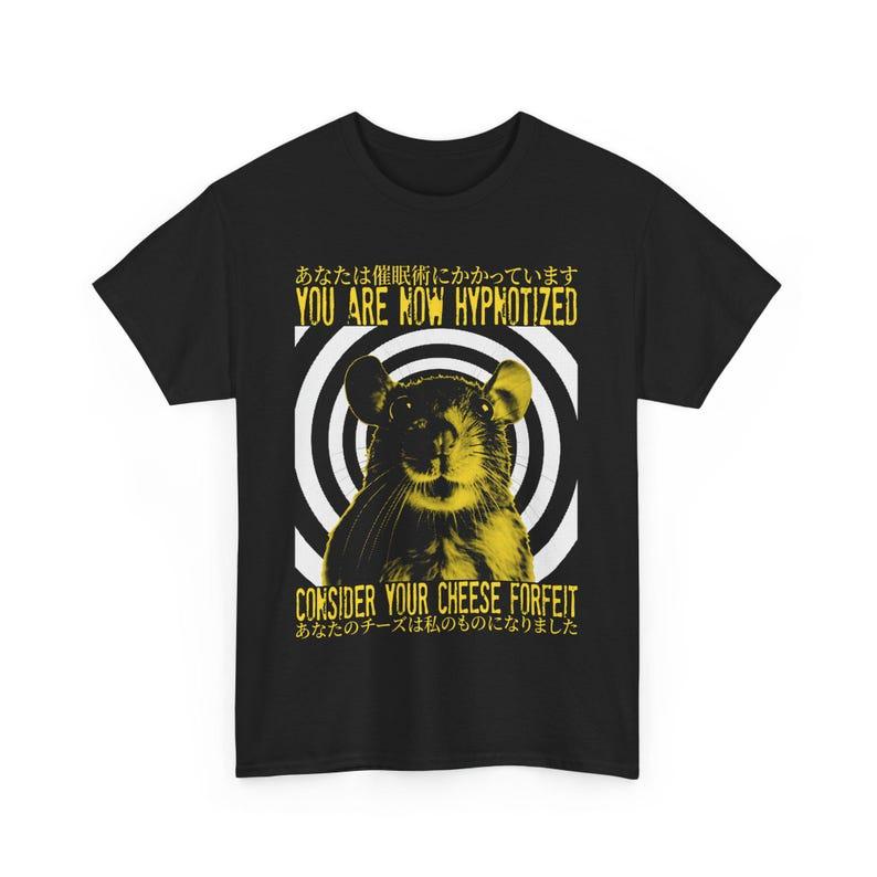 You Are Now Hypnosed with A Funny Rat T-shirt Casual Street Fashion Personality Art Aesthetics Short Sleeve Round Neck Tops 4XL