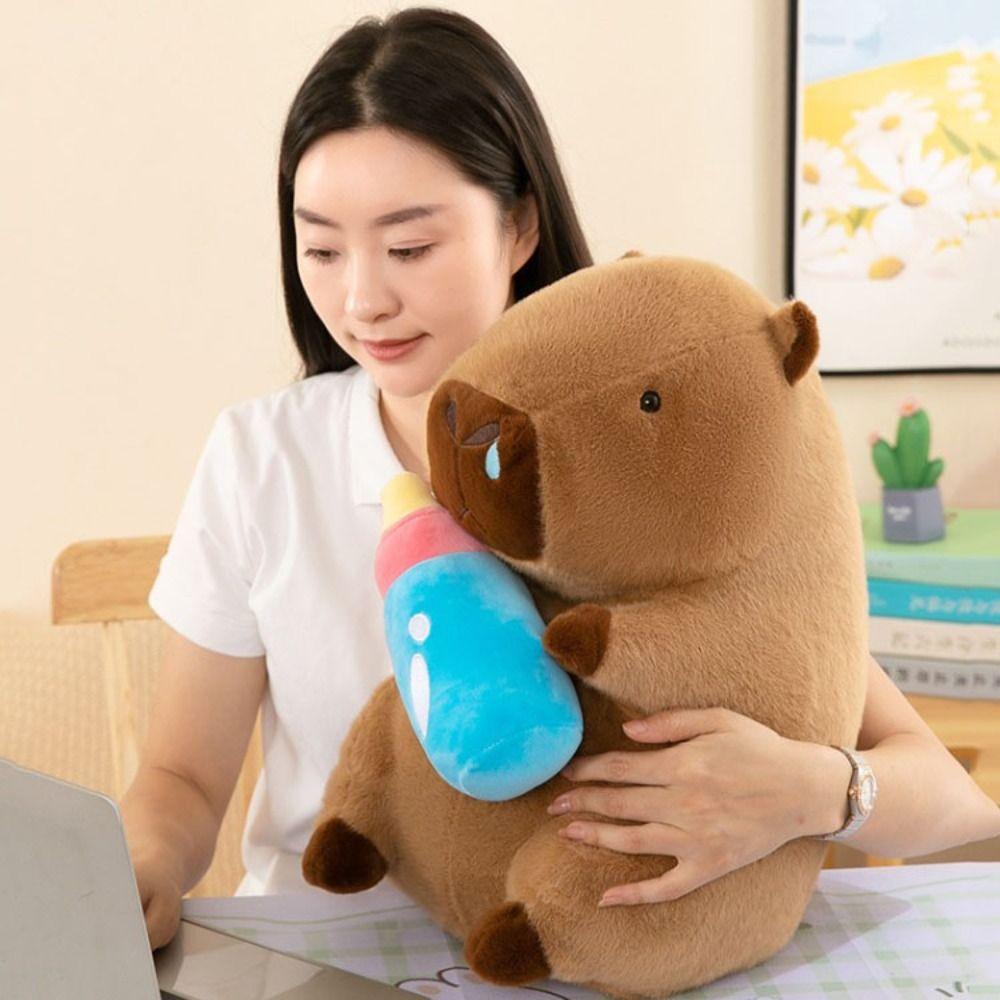 

Simulation Capybara Stuffed Toy Feeding bottle Capybara Plush Doll Graduation Gift
