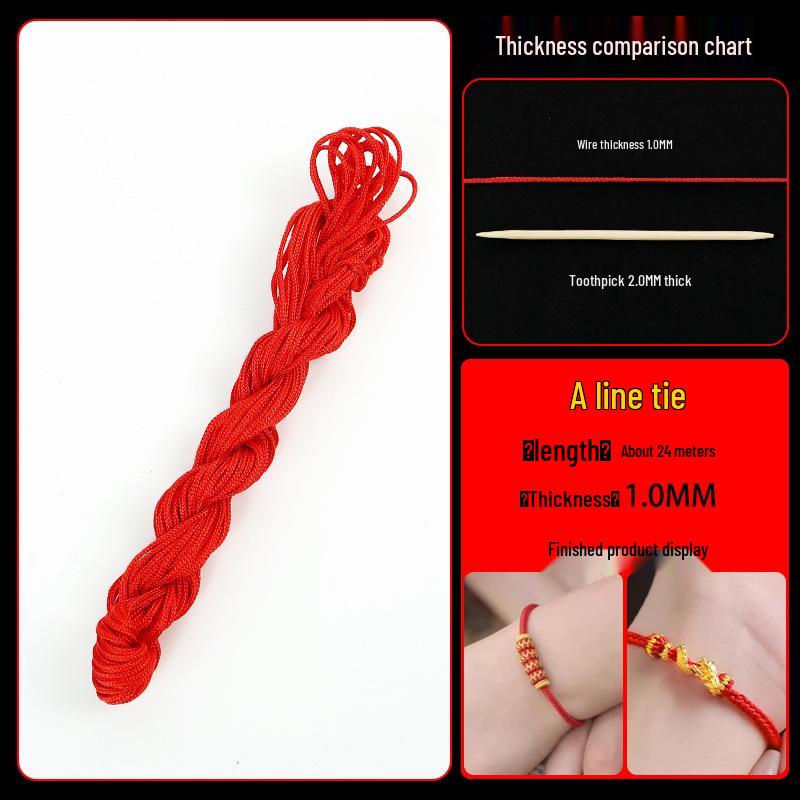 Handmade Red Rope String Tassel Necklace/Bracelet with Chinese Knot Red