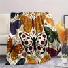 1Pc Butterfly Print Flannel Blanket, High quality Comfortable for All Seasons, Home Decor, Warmth and Comfort, Perfect for Christmas Gifts
