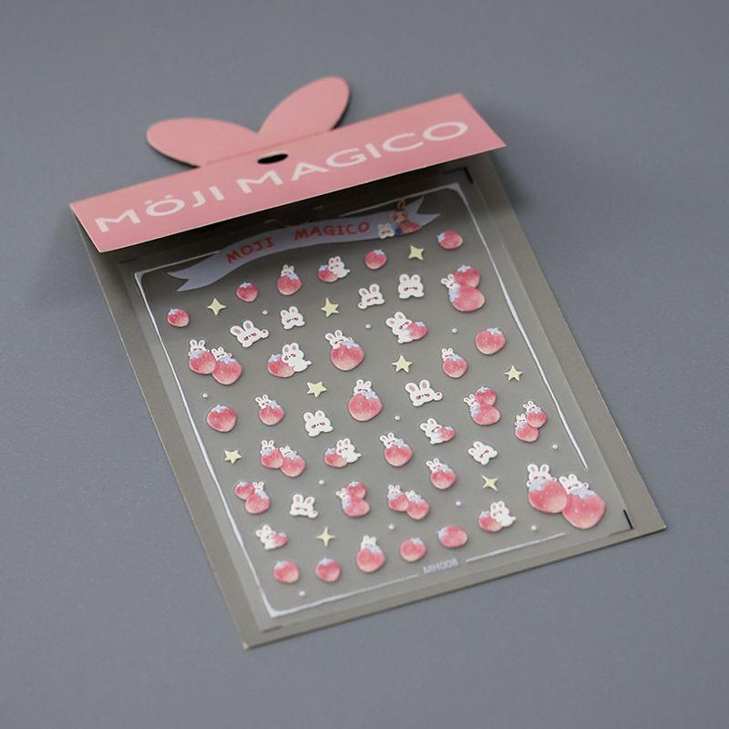 

Season Limited Edition Cute Little White Rabbit Strawberry Three-Dimensional Relief Nail Stickers Waterproof Nail Sticker Decorations Mh008 MH008 (Limited)