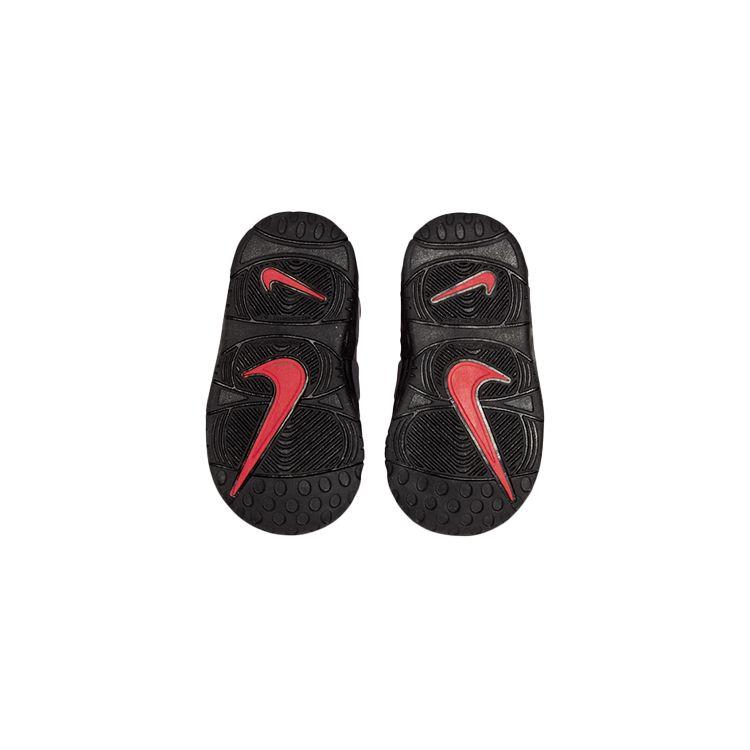 Nike Air More Uptempo TD Medium Ash Siren Red White Baby Sneakers Black DH9722-200