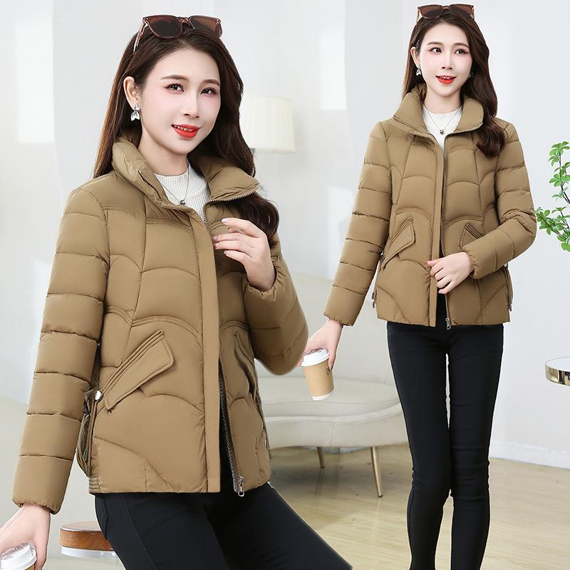 Cotton clothes short women's winter new thin warm cotton clothes fashionable stand-up collar small thickened bread clothes trendy