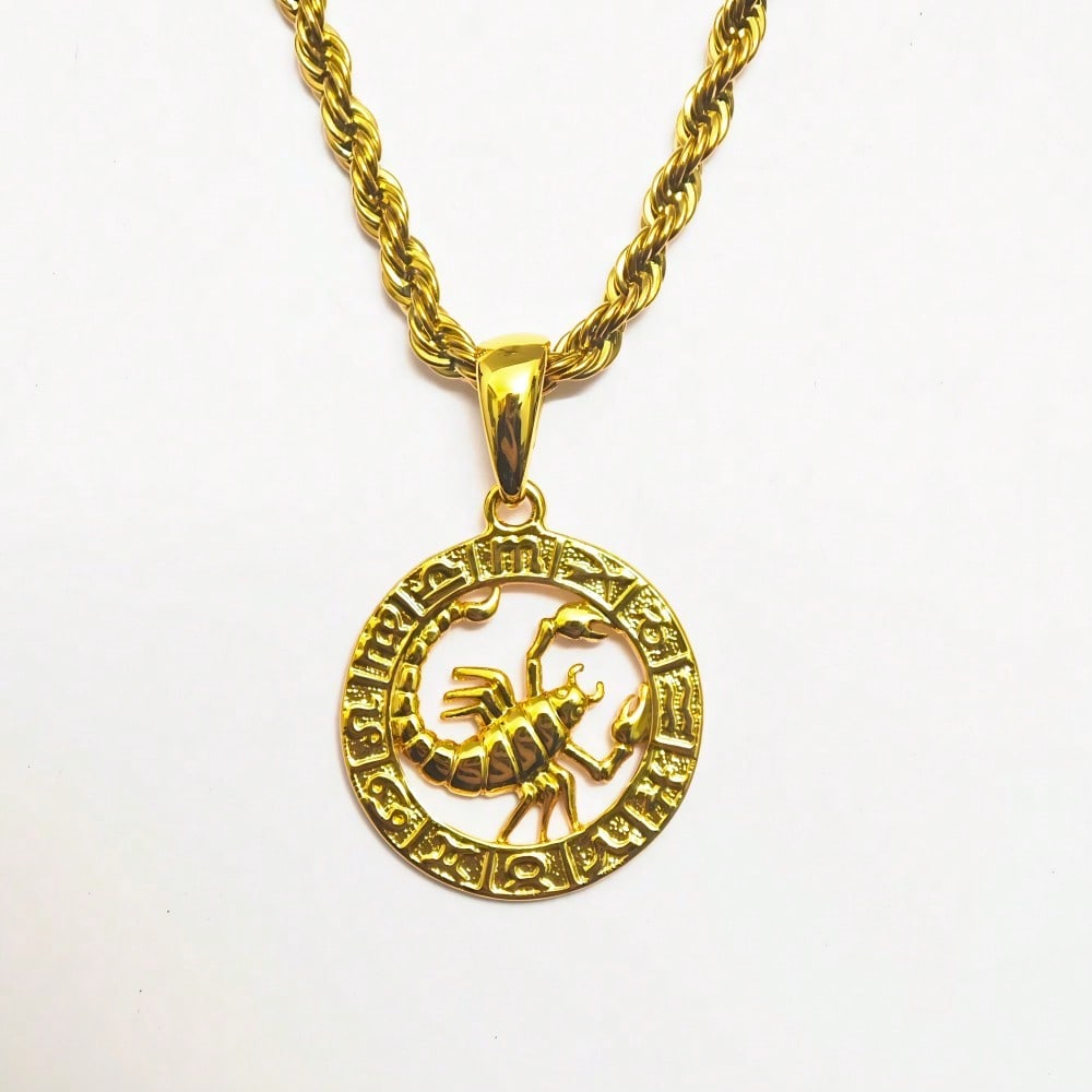 12 Constellation Astrology Horoscope Zodiac Pendant Rope Necklace 22" for Women Men