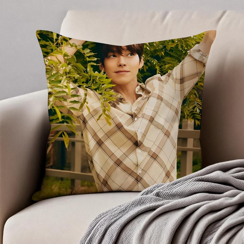 

Handsome KKim Woo Bin Cushion Cover Pillowcase Antidustmite Invisible Zipper Short Plush Sofa Cushion 30X30cm