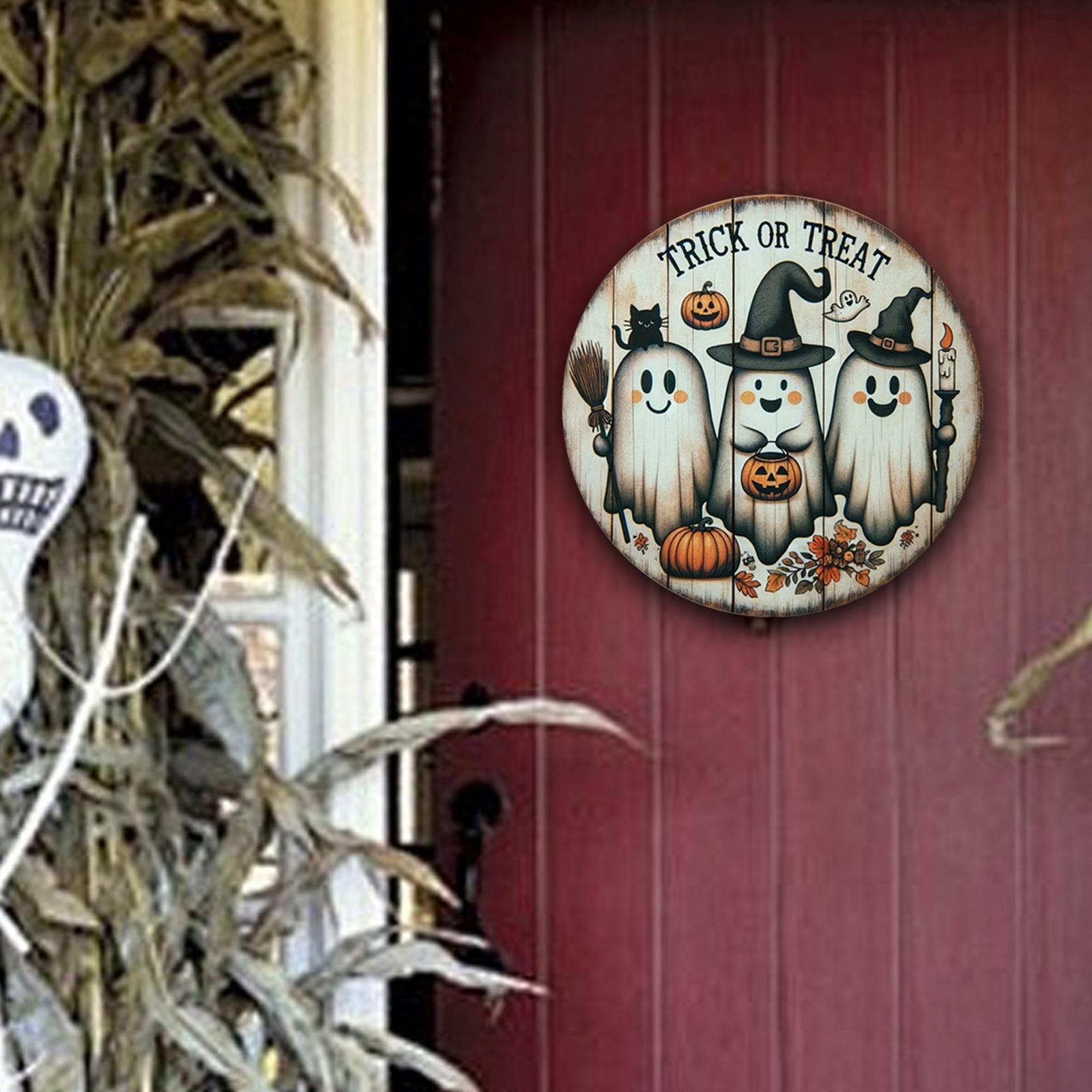 

Декор для входной двери Круглый Хэллоуинский праздник Знак на дверь Хэллоуин
