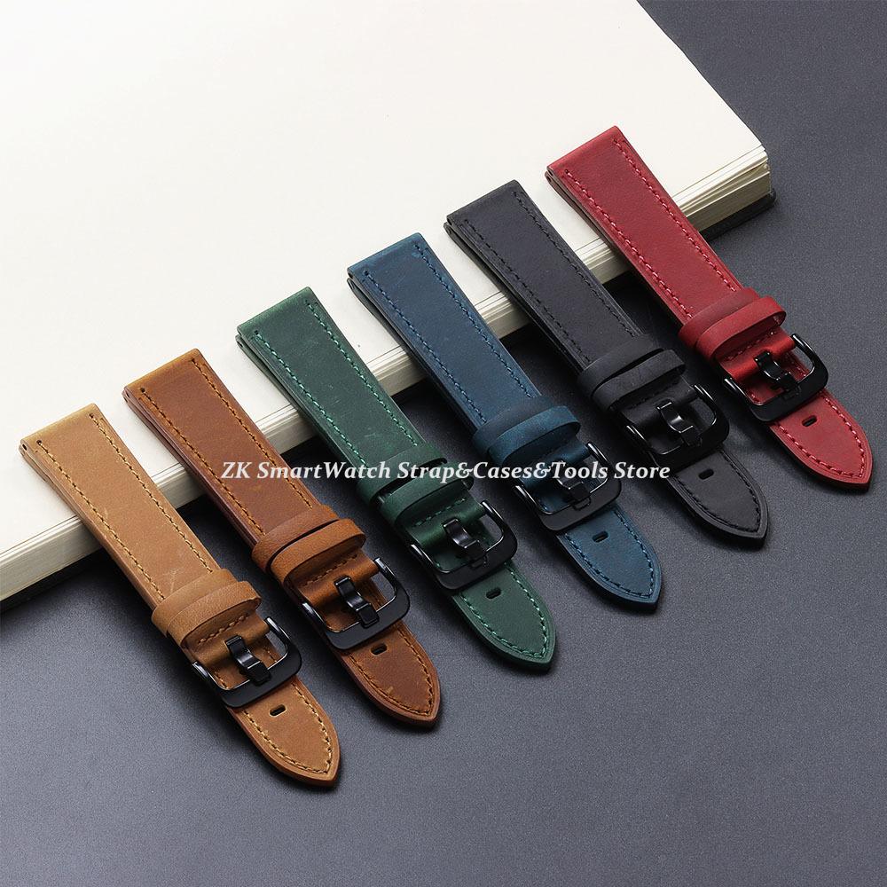 Vintage Retro Genuine Leather Watch Band 18mm 20mm 22mm 24mm Quick Release Soft Watch Bracelet Men Women Watch Strap Accessories