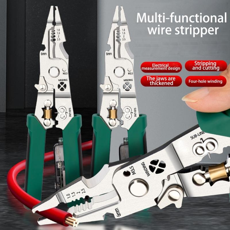 8.5inch Multifunctional Electrician Wire Stripper Crimper Tool Suitable for Peeling Networking Cabling Wire Stripper