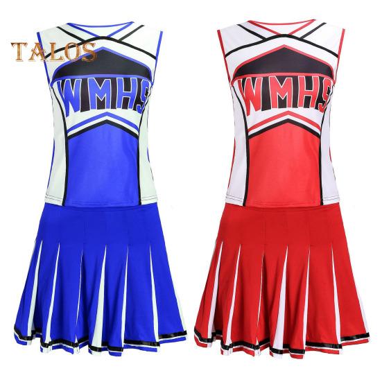 2 bucăți/set ținută de performanță majoretă Set de fuste fără mâneci pentru liceu Glee Club pentru fete Costum de majorete pentru varsity rochie de majorete