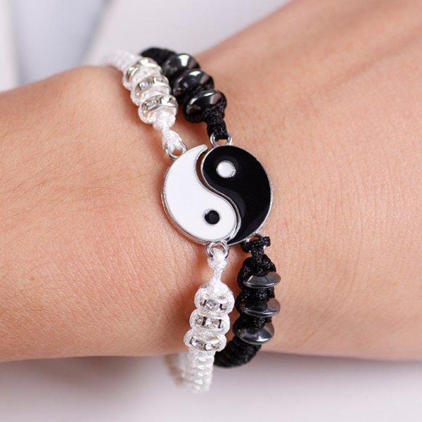Yin Yang Tai Chi Fisch Armband für Damen Herren Nationales Dripping Oil Freundschaft Partner Armbänder Schmuck Geschenk
