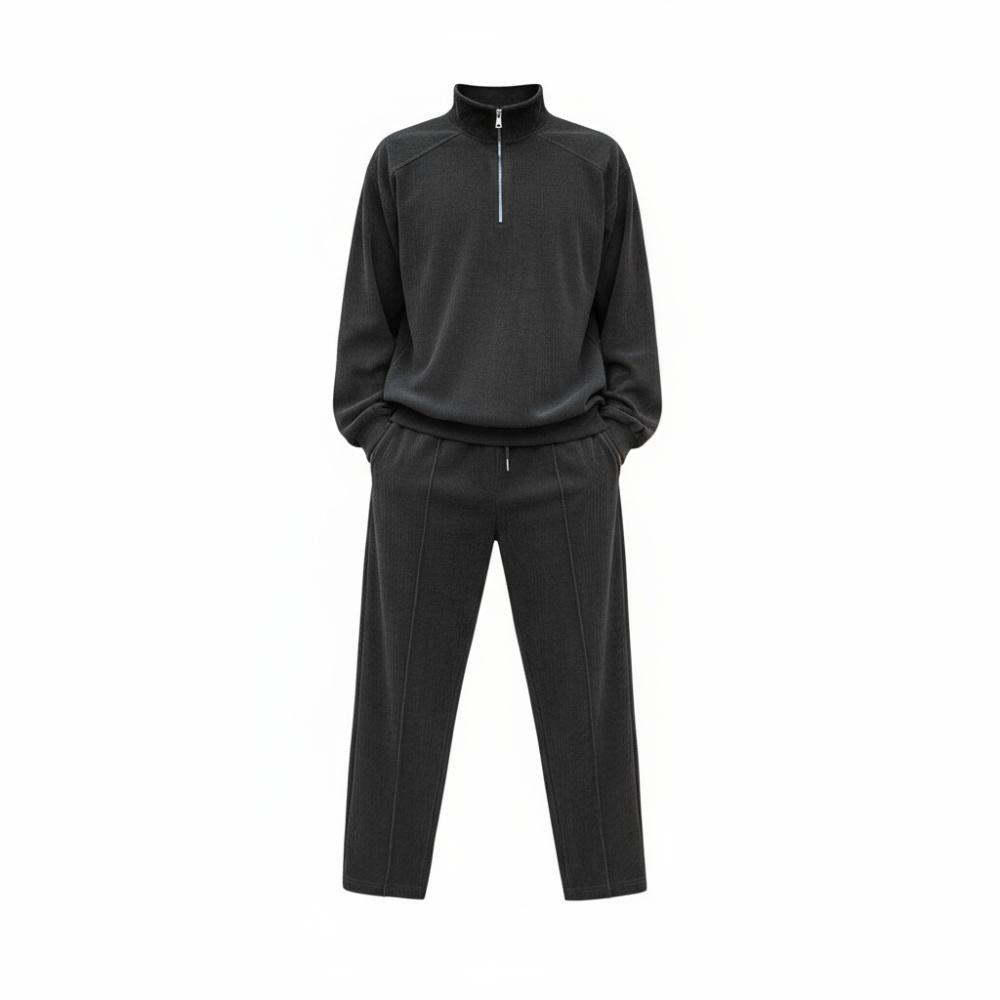 

Men s Two-Piece Half-Zip Sweatshirt & Matching Track Pants Set - Comfortable Casual Outfit for Everyday Wear Joggers Set S、M、L、XL、2XL、3XL сірий колір