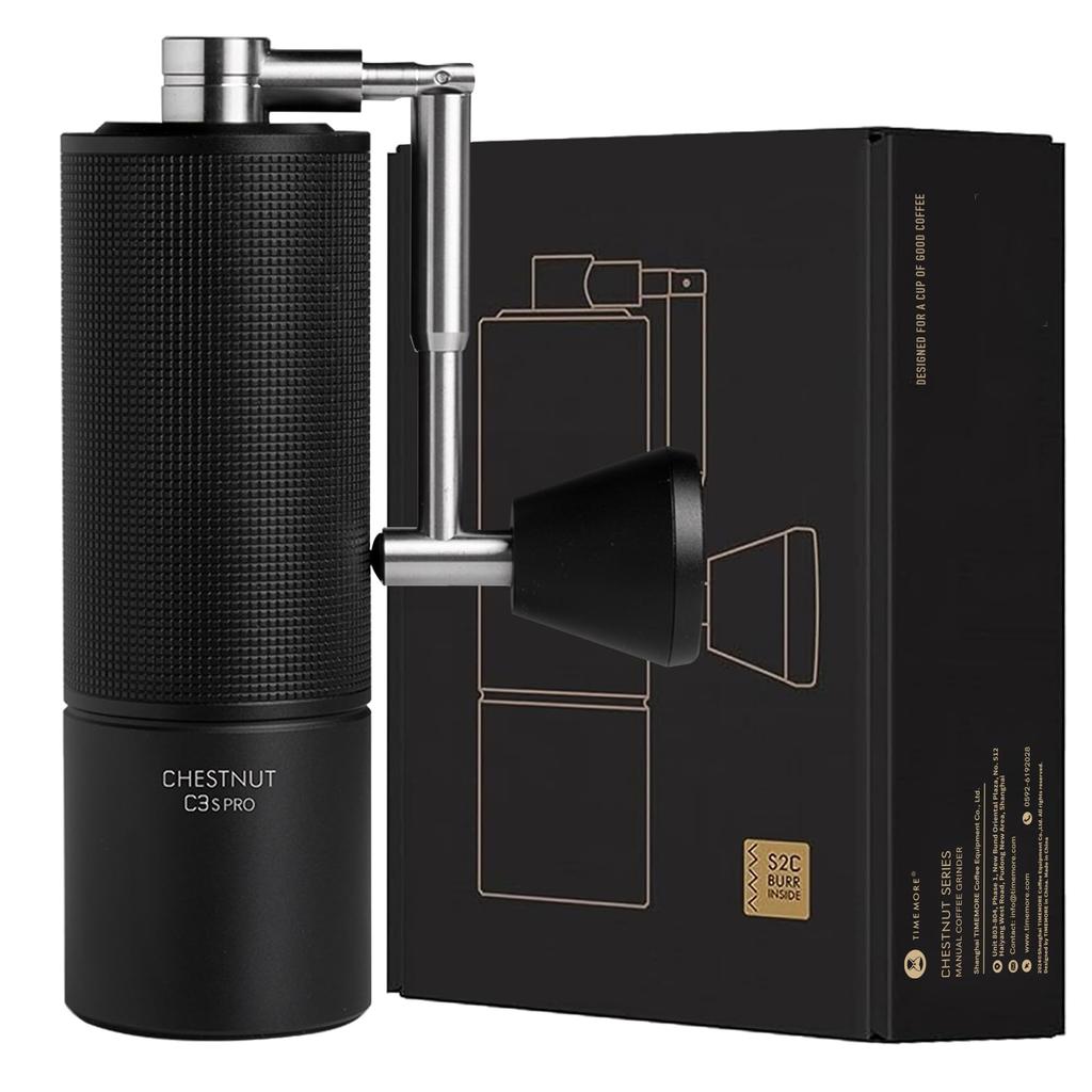 TIMEMORE C3S Pro Manual Coffee Grinder with CNC Stainless Steel Conical Burrs, 25g Capacity, Internal Adjustable Settings, and Double Bearing