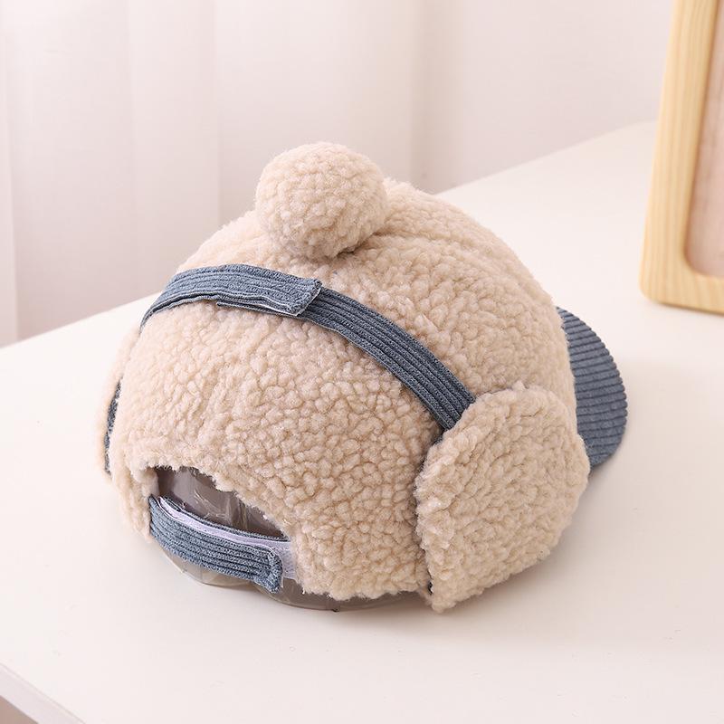 Children's Winter Duckbill Baseball Cap with Ear Protection - Korean Style, Trendy Design for Girls, Ages 2-6