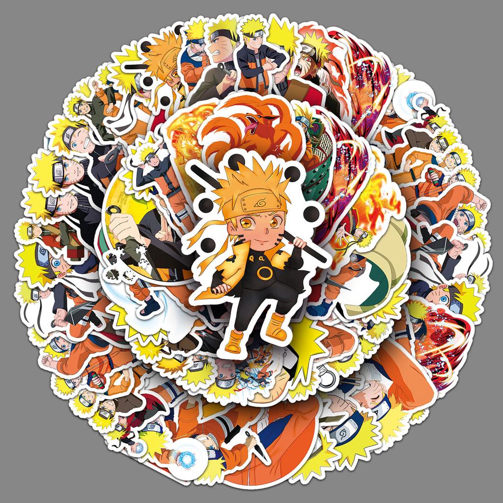 50 Vortex Naruto Graffiti Stickers Personalized Cartoon Japanese Cartoon Naruto Decorative Water Cup Skateboard Stickers