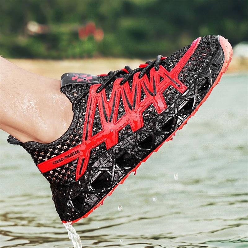 Herrenschuhe Sommer atmungsaktive Mesh-Schuhe neue dünne Mesh ausgehöhlte lässige Sportschuhe Herren Outdoor Tide-Schuhe