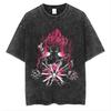 Summer Dragon Ball Super Cell Max Purple Aura Silhouette Vintage Washed Anime Print T Shirt Men 2026 Summer Casual Streetwear Oversized