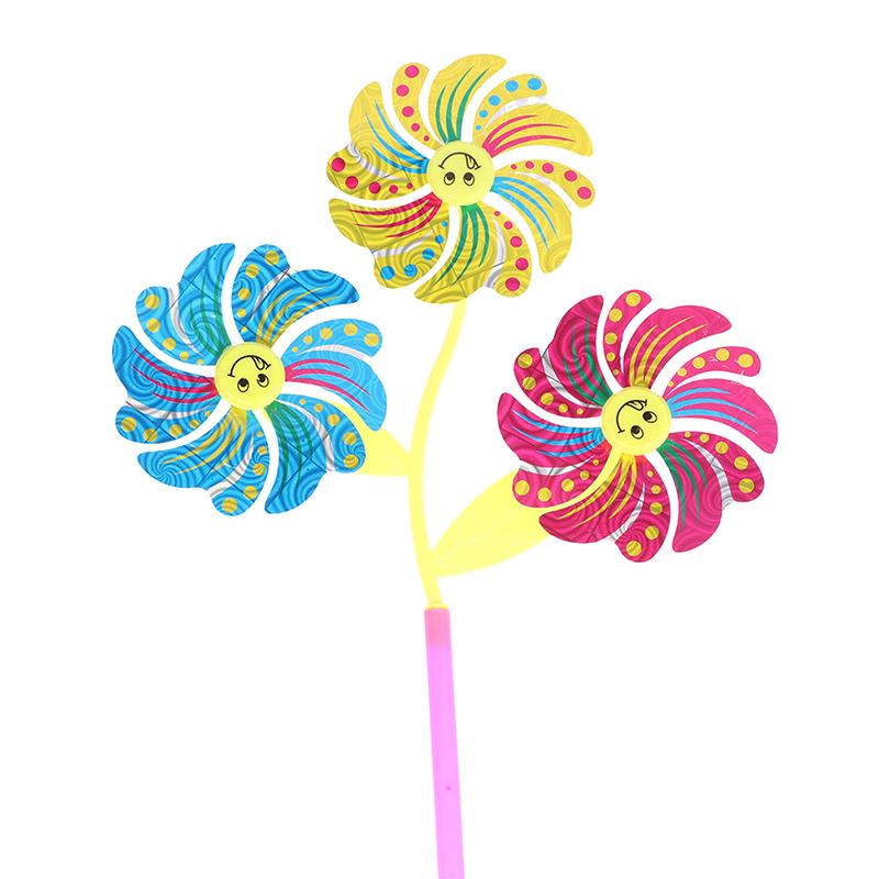 Colorful Windmill Cartoon Pinwheel Wind Spinner Home Garden Yard Decor Kid Toy